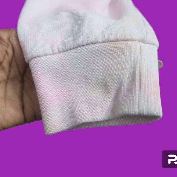 PINK Victoria's Secret tie dye hoodie sweatshirt with pockets in pink and white - Picture 5 of 9